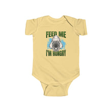 Load image into Gallery viewer, 'Feed Me I'm Hungry' Shark Baby Onesie - Infant Bodysuit (IFMIH-1)