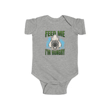 Load image into Gallery viewer, 'Feed Me I'm Hungry' Shark Baby Onesie - Infant Bodysuit (IFMIH-1)

