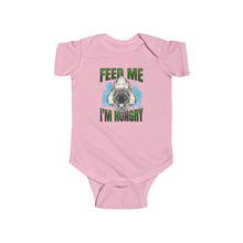 Load image into Gallery viewer, 'Feed Me I'm Hungry' Shark Baby Onesie - Infant Bodysuit (IFMIH-1)
